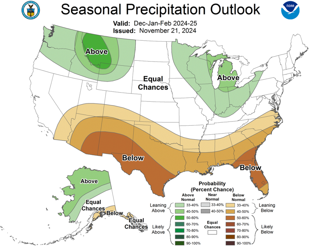 Seasonal Precipitation Outlook; December 2024 - February 2025