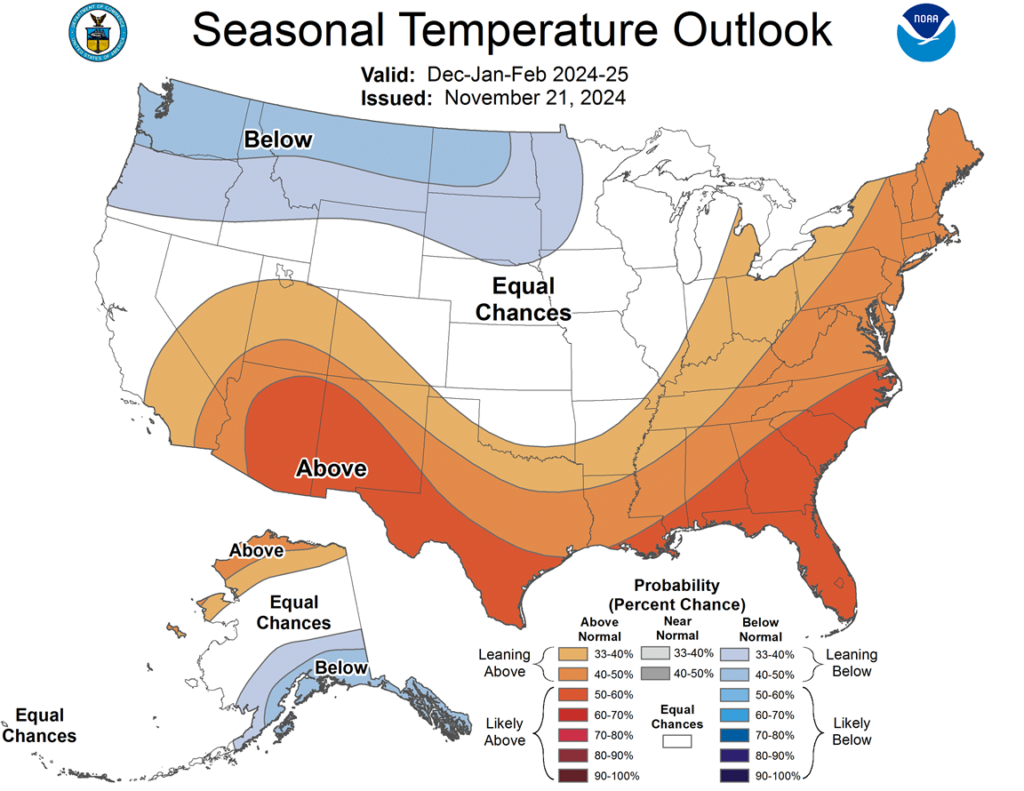 Seasonal Temperature Outlook; December 2024 - February 2025